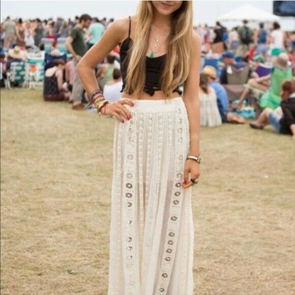 Free People Dresses & Skirts - Free People FP One White Corset Maxi Skirt L